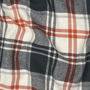 Flanelle coton Carreaux avec motif à chevrons – bleu noir/crème, 