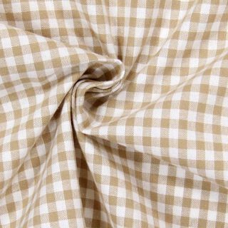Tissu en coton Vichy - 0,5 cm – marron clair, 