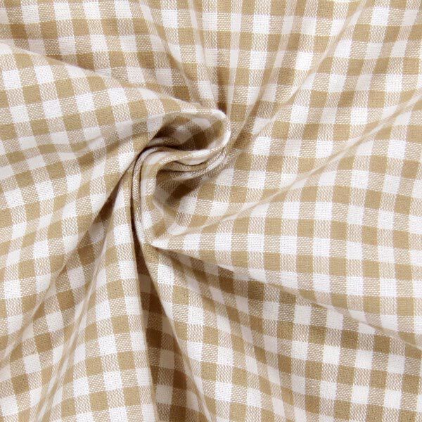 Tissu en coton Vichy - 0,5 cm – marron clair,  image number 2