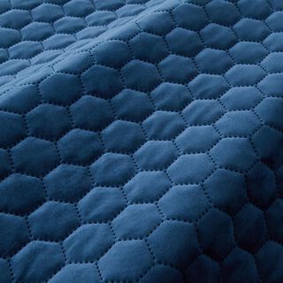 Tissu de revêtement velours matelassé nid d'abeille – bleu marine, 