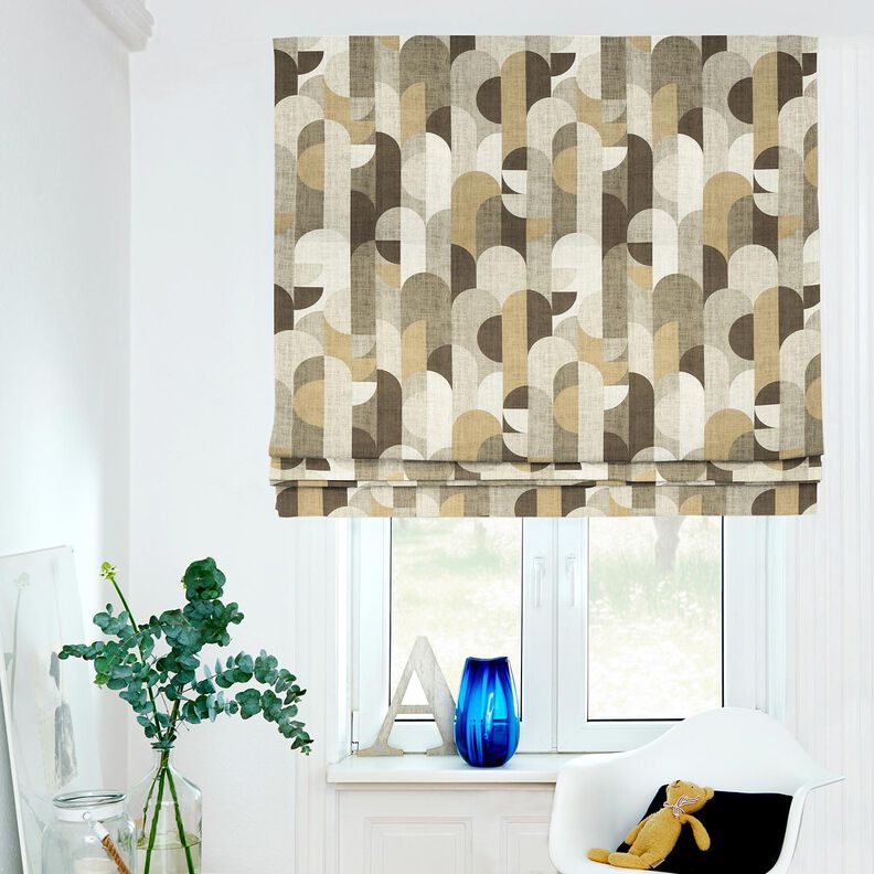 Tissu opaque Arcs abstraits – kaki/taupe clair, image number 6