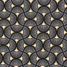Tissu de décoration Jacquard petits éventails – noir/or,  thumbnail number 1