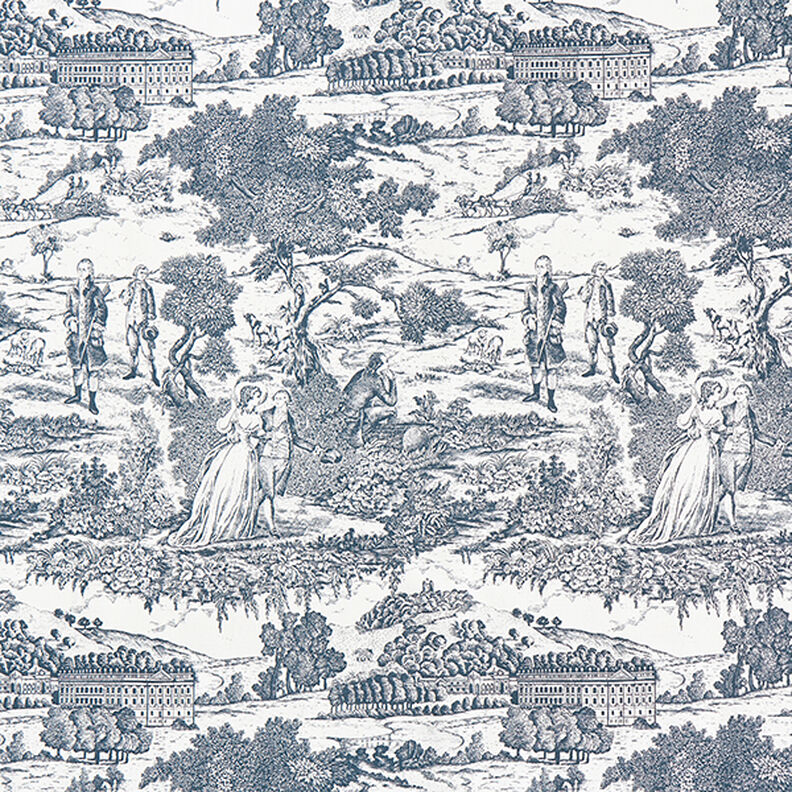 Tissu de décoration Semi-panama Toile de Jour – bleu marine/écru,  image number 1