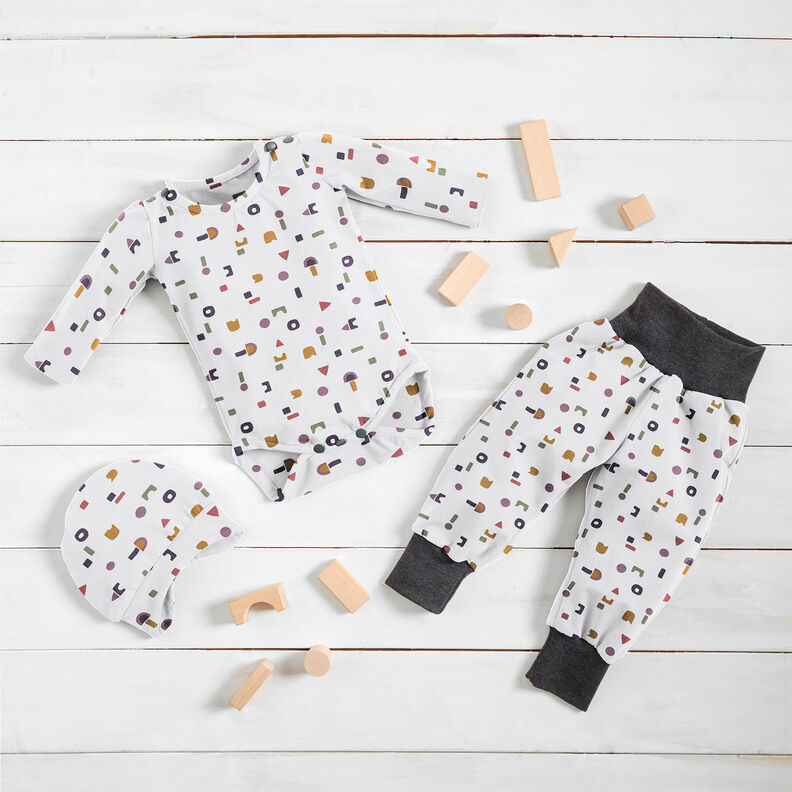 Jersey coton Blocs de construction – ivoire, image number 6