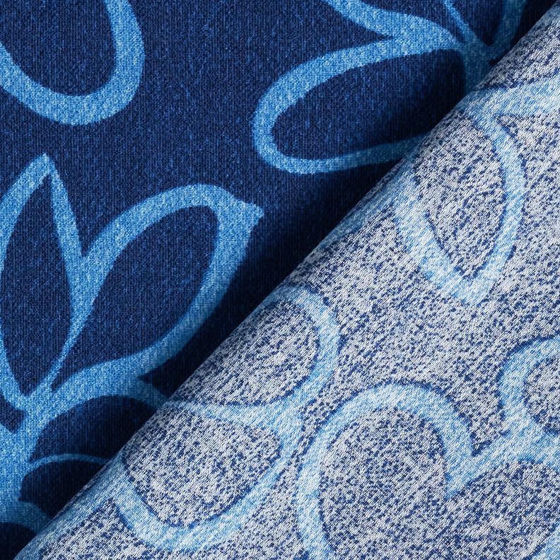 Crêpe de viscose avec fleurs abstraites – bleu marine/bleu roi,  image number 4