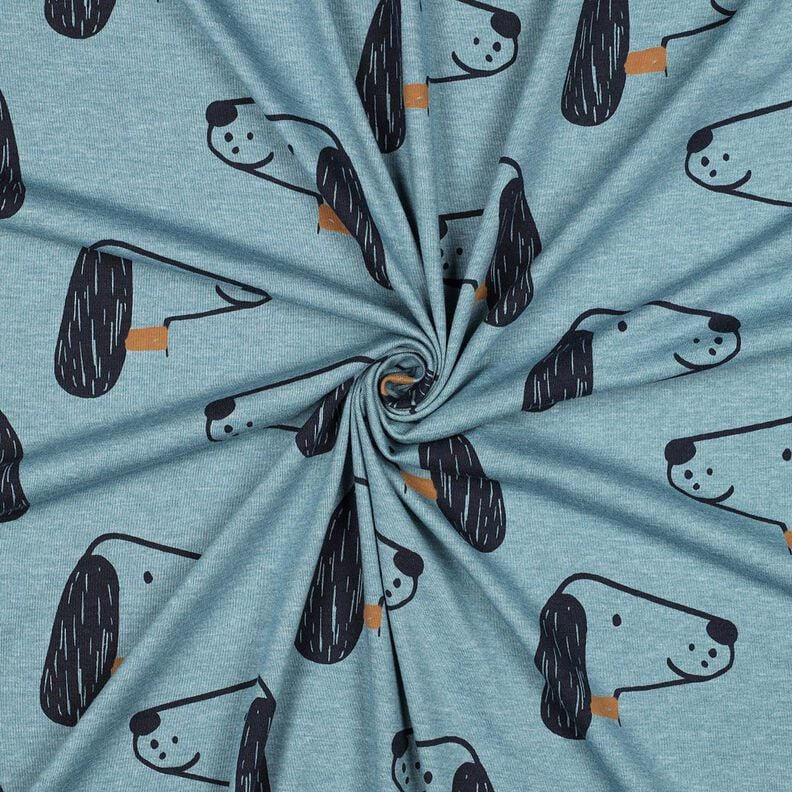 Jersey coton Chiens | Poppy Fabrics – bleu pigeon/noir,  image number 3