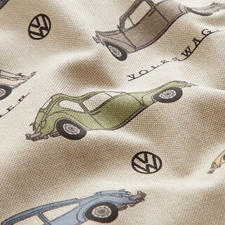 Tissu de décoration Semi-panama coccinelle VW – noir/nature, 