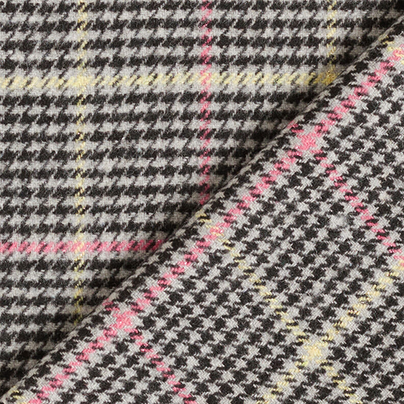 Tissu pour manteau Carreaux pied-de-poule avec effet scintillant – gris/noir,  image number 4
