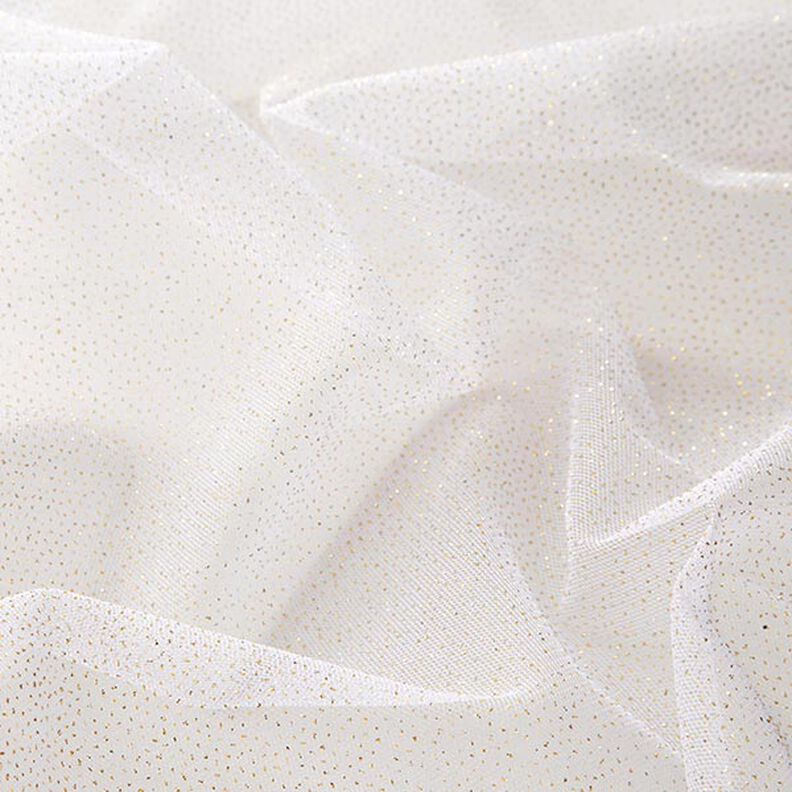 Tissu tulle scintillant – blanc/or,  image number 4