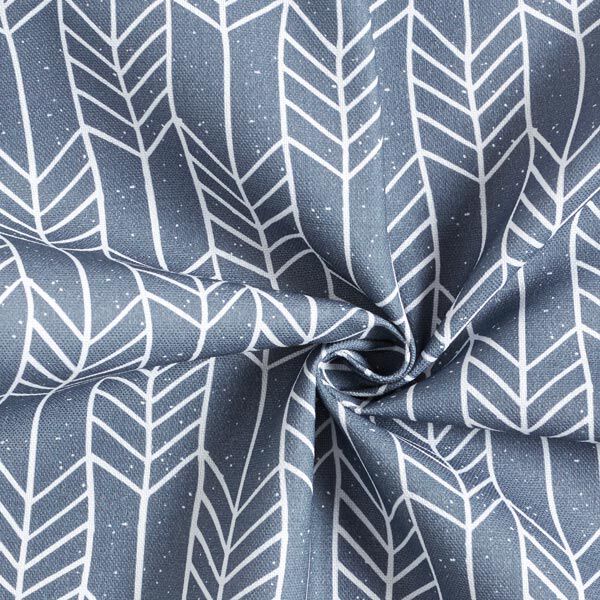 Tissu de décoration Semi-panama Motif de flèches – gris bleu,  image number 4