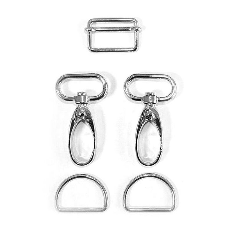 Accessoires pour sacs Set [ 5-pièces | 25 mm] – argent métallique,  image number 2