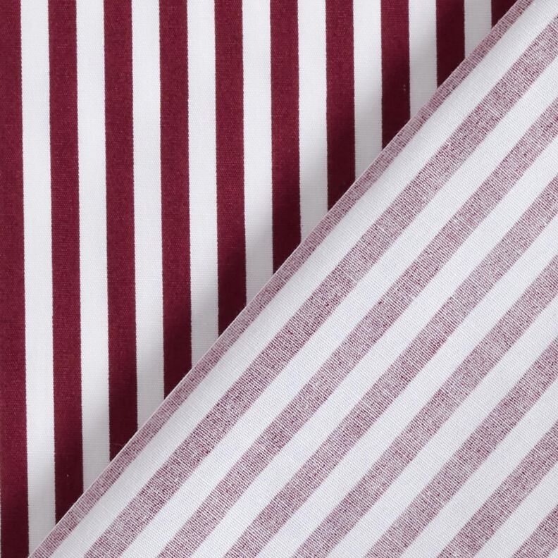 Popeline coton Rayures étroites – rouge bordeaux/blanc,  image number 4