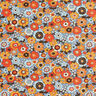Tissu en coton Cretonne Fleurs multicolores – jean bleu clair/orange,  thumbnail number 1
