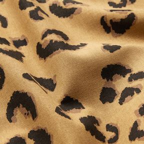 Tissu de décoration Semi-panama Motif léopard – mocca/noir, 