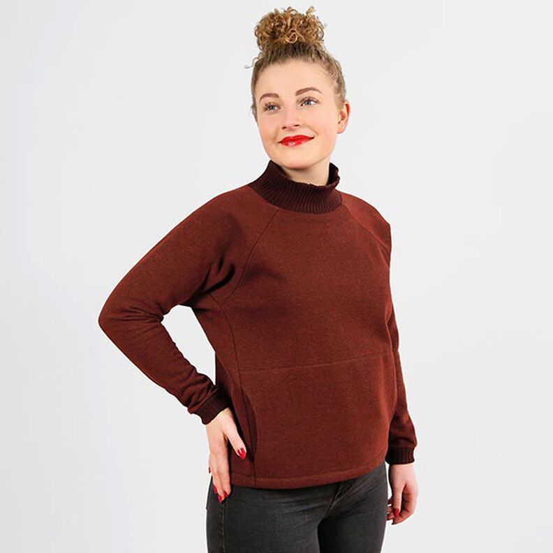 Pull chauve-souris avec poche ventrale et col montant FRAU BETTI | Patron prêt à découper | XS-XXL,  image number 5