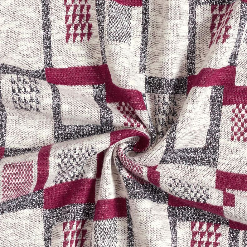Tissu tricoté à motif pailleté graphique – baies/blanc, image number 4