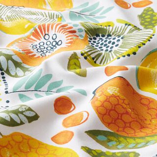 Tissu de décoration Sergé coton Fruits tropicaux – blanc, 