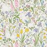 Tissu de décoration Semi-panama Lapins dans prairie fleurie – ivoire/rose clair,  thumbnail number 1