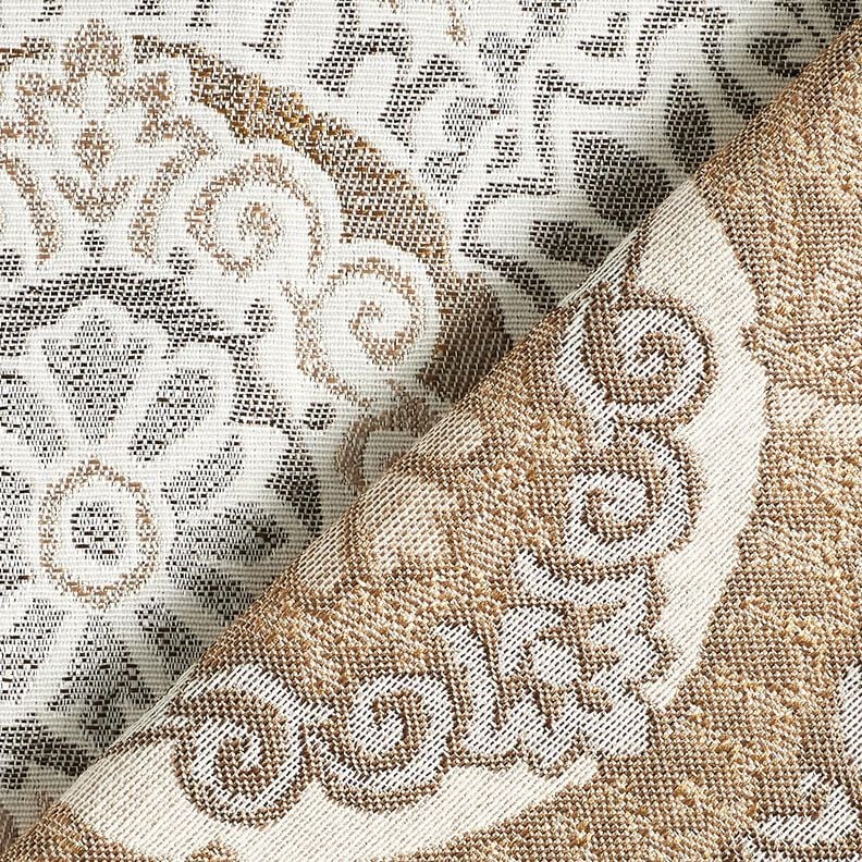 Tissu de décoration Jacquard carreaux élégants – anémone/beige clair,  image number 4