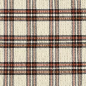 Tartan en seersucker – beige/terre cuite, 