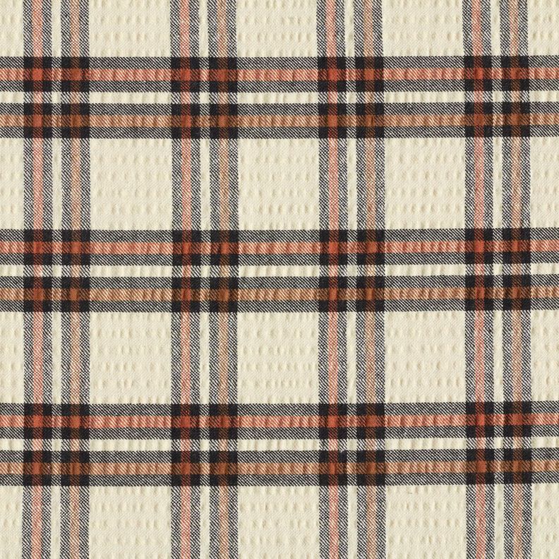 Tartan en seersucker – beige/terre cuite, image number 1