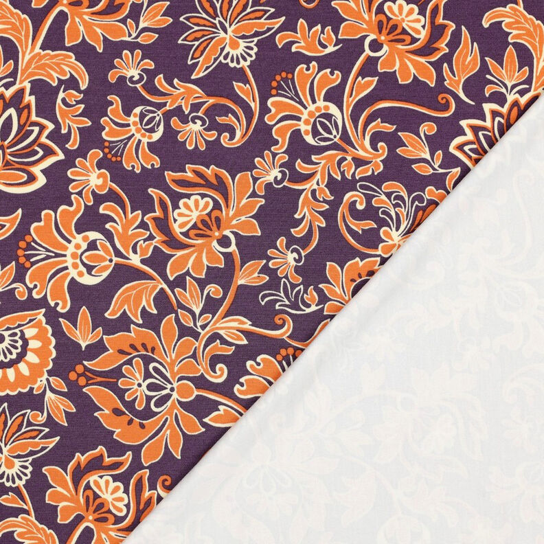 Jersey romanite Fleurs motif cachemire | Poppy Fabrics – lilas, image number 4