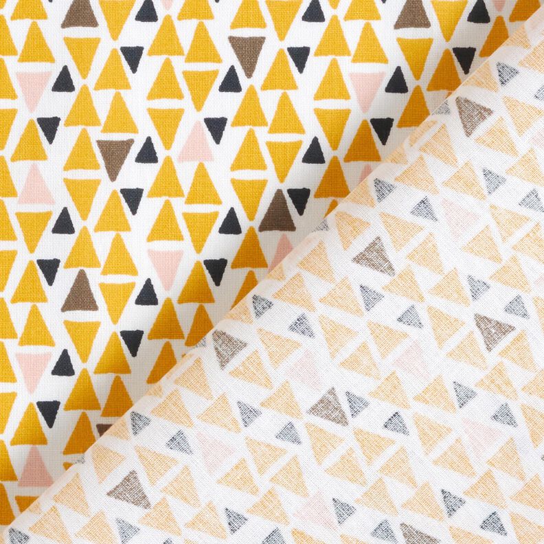 Tissu en coton Cretonne mini-triangles – rose clair/jaune curry,  image number 4