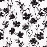 Tissu viscose imprimé floral abstrait – blanc/noir,  thumbnail number 1
