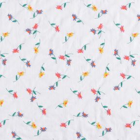 Batiste de coton fin Fleurs brodées | Poppy Fabrics – blanc/orange néon, 