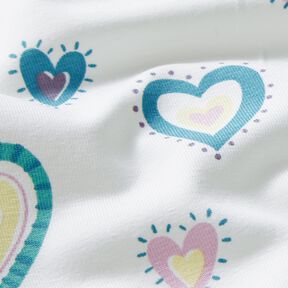 Jersey coton Cœurs multicolores – ivoire, 