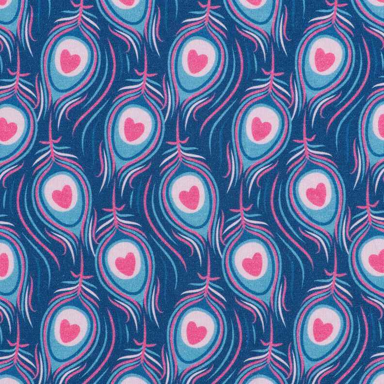 Jersey coton Pavo | Stoff&Liebe – bleu roi/rose intense,  image number 1
