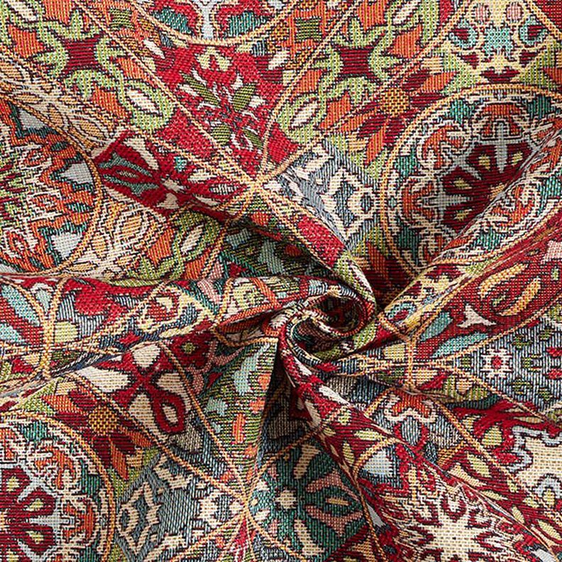 Tissu de décoration Gobelin Décorations entrelacées – beige clair/carmin,  image number 3
