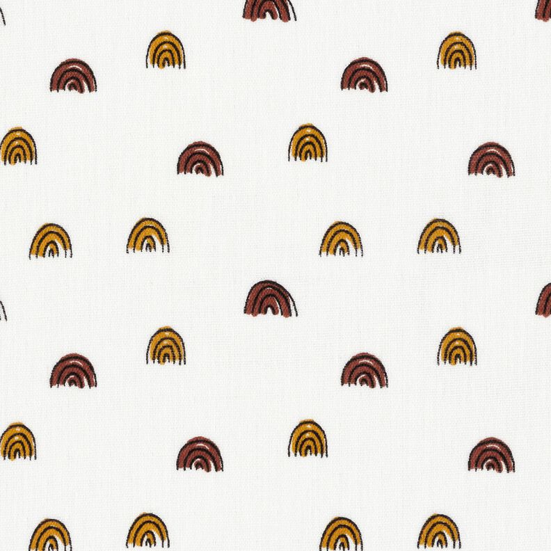 Tissu gaze de coton petits arcs-en-ciel, lisses – ivoire/jaune curry, image number 1