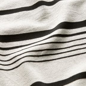 Maille jacquard à rayures irrégulières – écru/noir, 