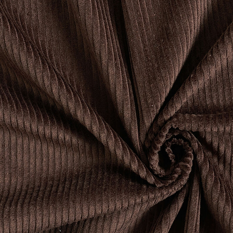 Velours côtelé large prélavé Uni – marron foncé,  image number 1