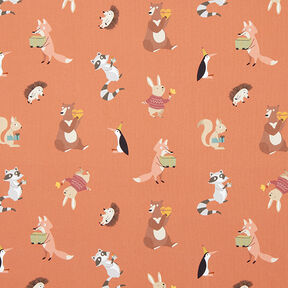 Tissu en coton Popeline Fête des animaux – cuivre, 