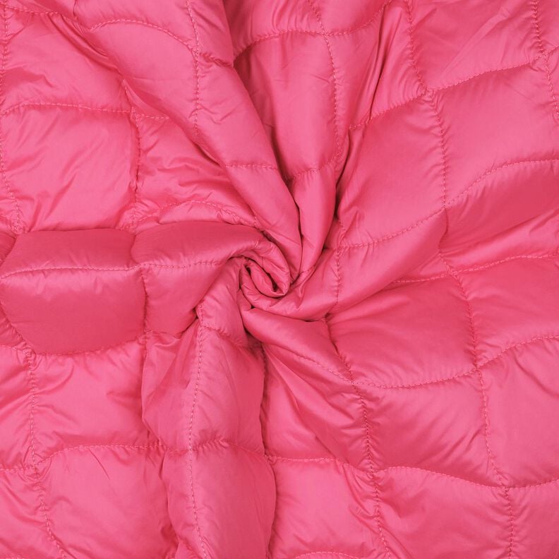 Tissu matelassé Carrés ondulants – rose néon/jaune fluo, image number 3