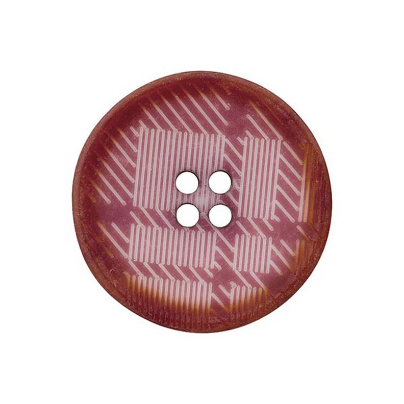 Bouton polyester 4 trous Carreaux – framboise,  image number 1