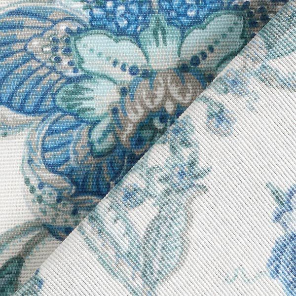 Tissu décoratif Toile ornements floraux orientaux 280 cm – blanc/bleu,  image number 4