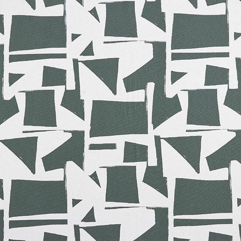 Tissu de décoration Semi-panama Formes abstraites – pin foncé/nature,  image number 1