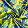 Crêpe satin grandes fleurs de camomille – indigo/jaune citron,  thumbnail number 3