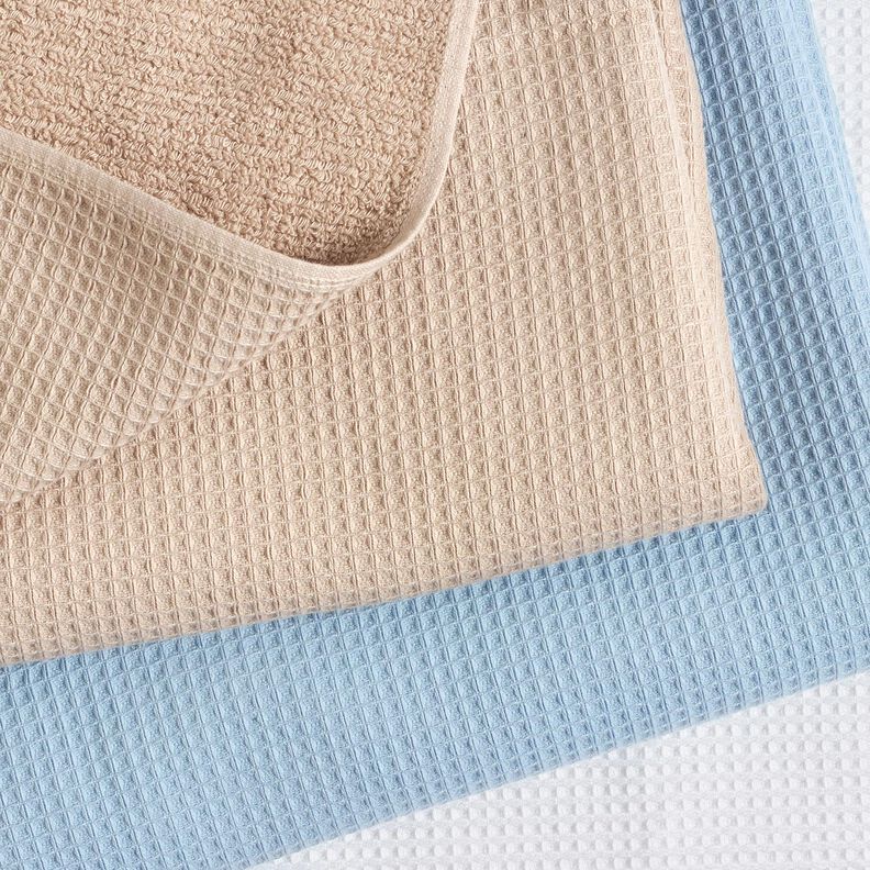 Tissu éponge/Nid d’abeille Uni – bleu clair,  image number 6