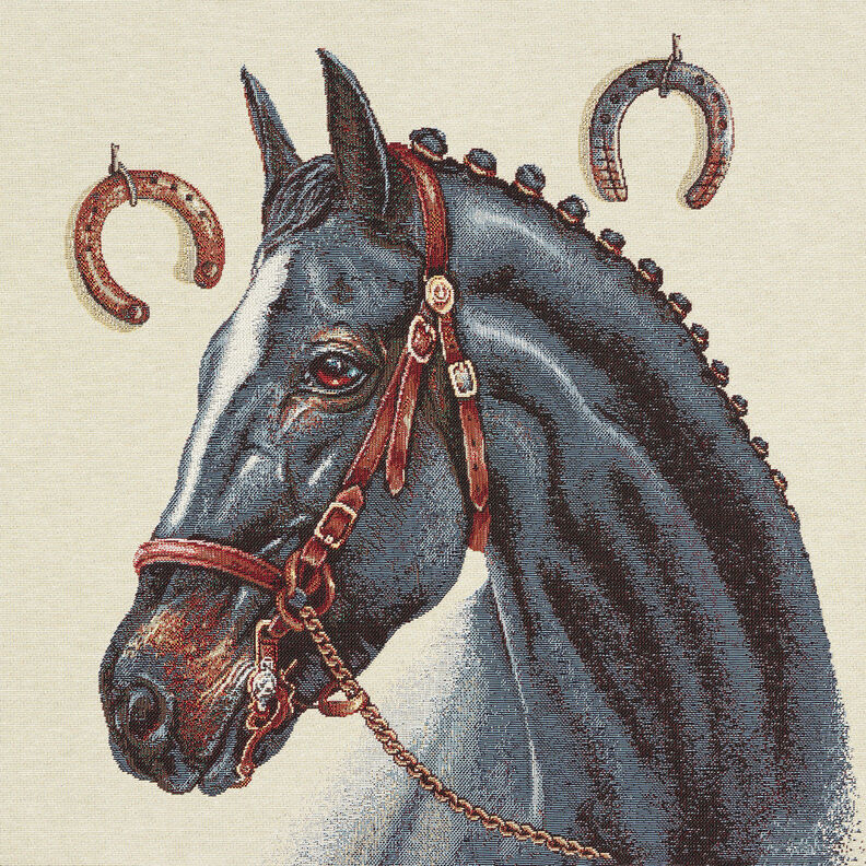 Tissu de décoration pièce Gobelin Cheval – beige,  image number 1