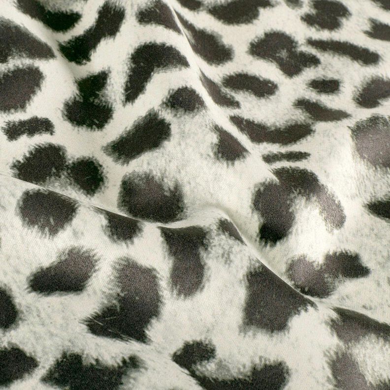 Velours extensible avec léopard des neiges – ivoire/noir, image number 2