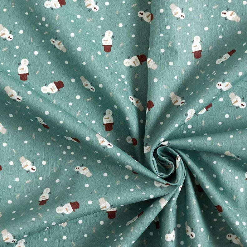 Tissu en coton Popeline Jolis bonhommes de neige – roseau,  image number 3