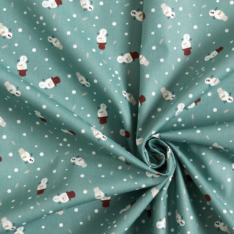 Tissu en coton Popeline Jolis bonhommes de neige – roseau, image number 3