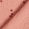 Tissu double gaze de coton Cœurs parsemés – vieux rose foncé/bordeaux,  thumbnail number 4