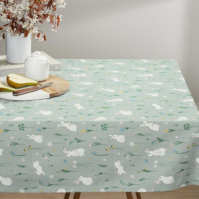 Tissu de décoration Semi-panama Petits lapins – menthe clair, image number 9
