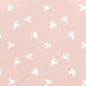 Jersey coton Grands oiseaux – rosé/blanc, 