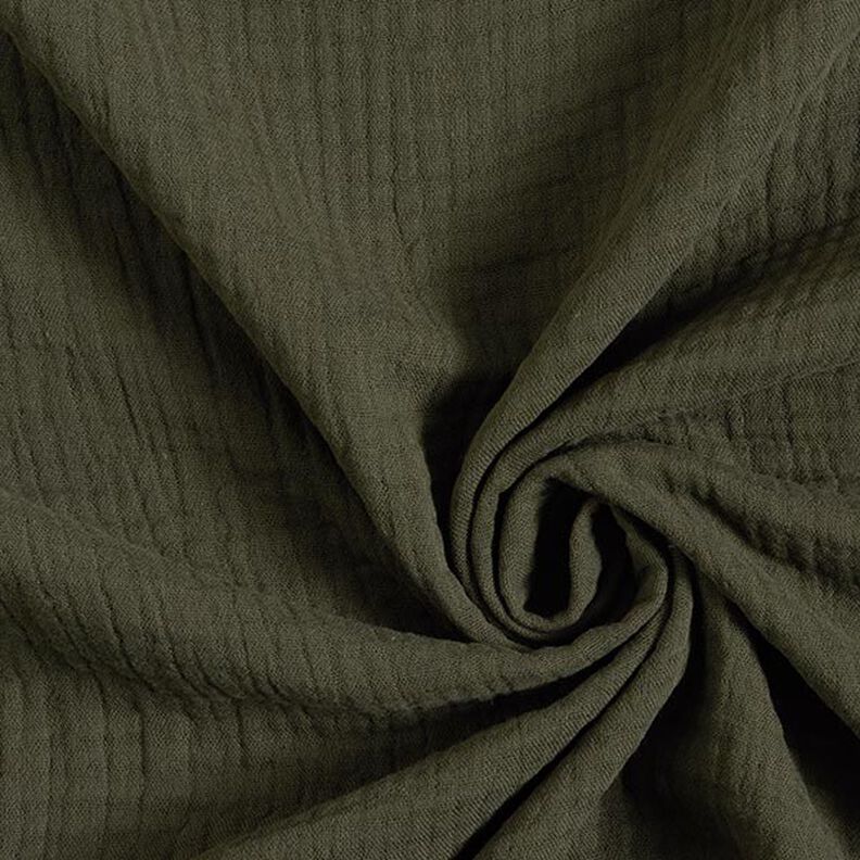 GOTS Tissu triple gaze de coton – olive,  image number 1